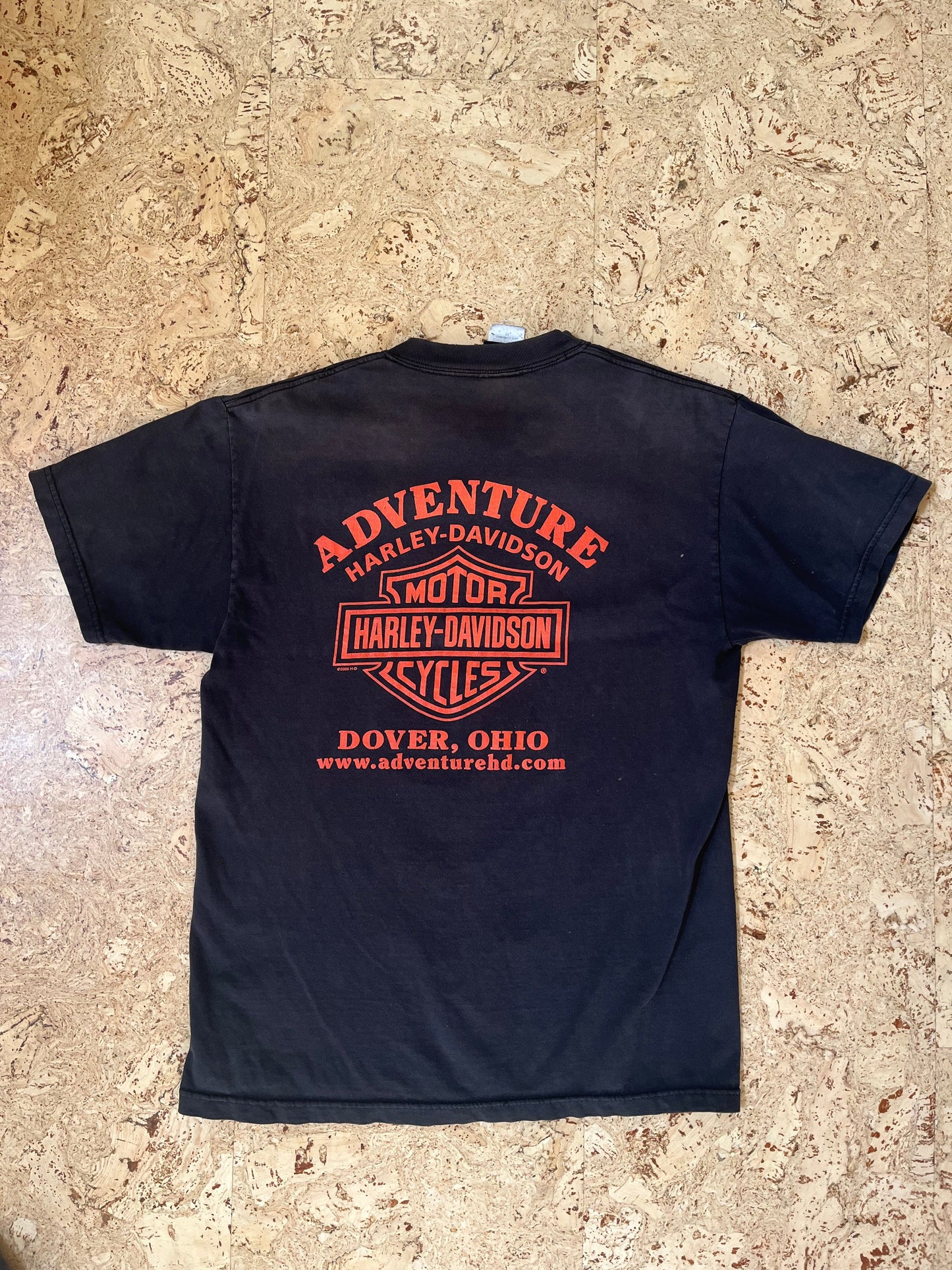 2000s Harley Life Begins Distressed T-Shirt