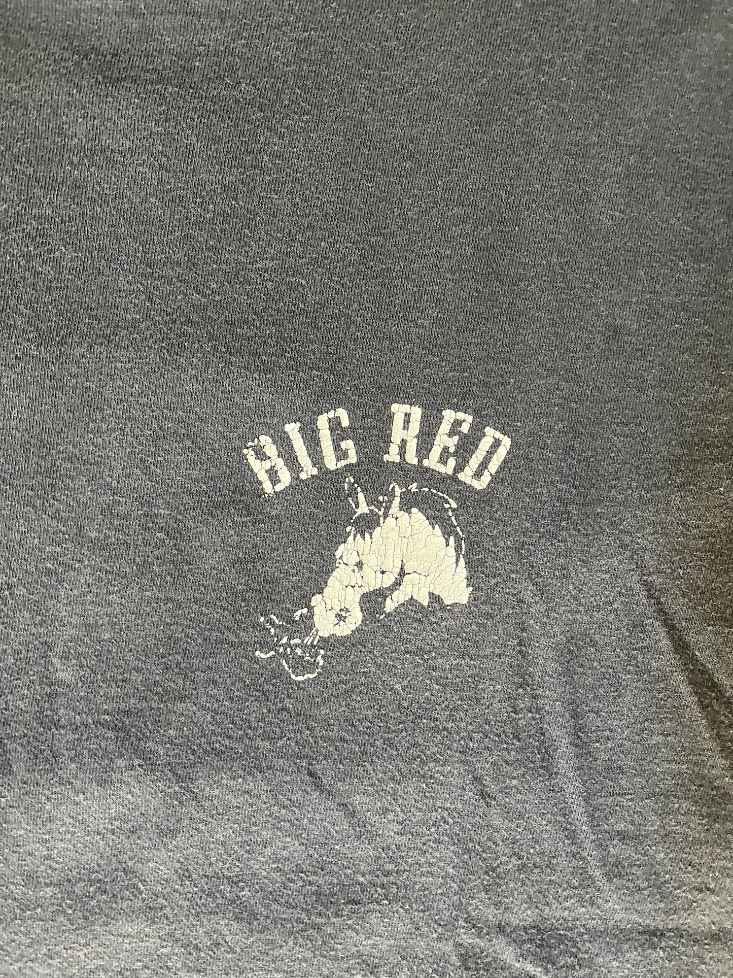 1970s Big Red Sleeveless Single Stitched Tee Shirt