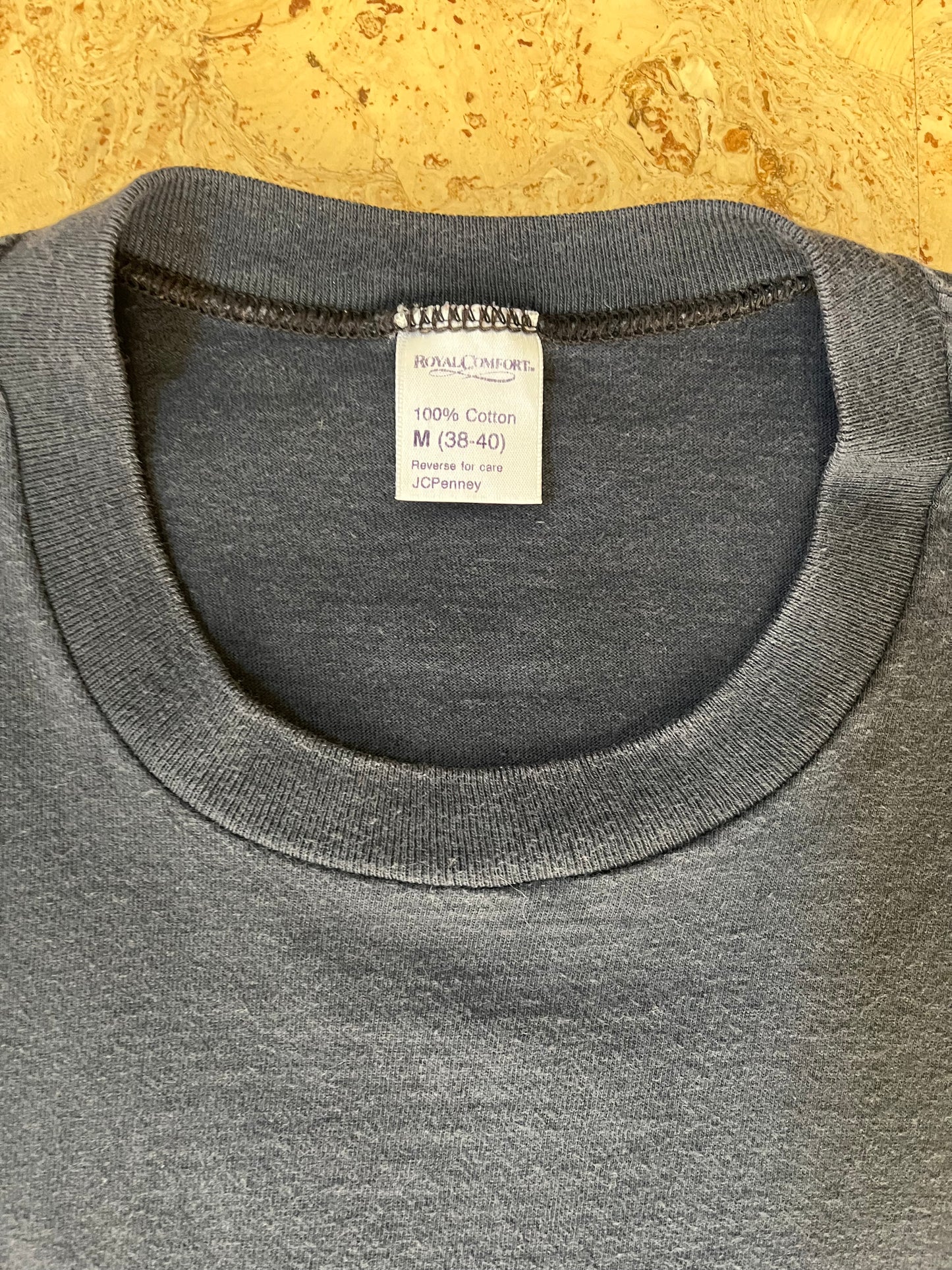 1970s Big Red Sleeveless Single Stitched Tee Shirt