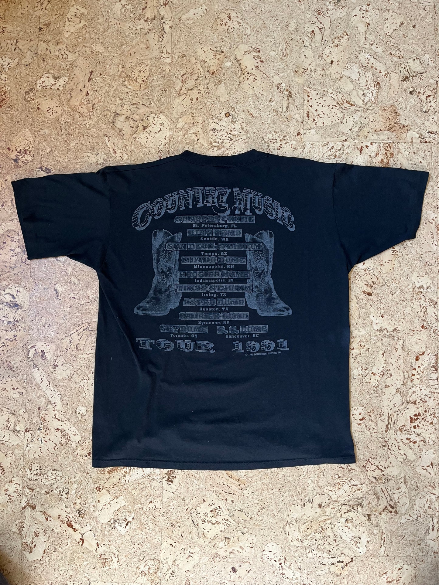 1991 Country Music Tour Single Stitched T-Shirt