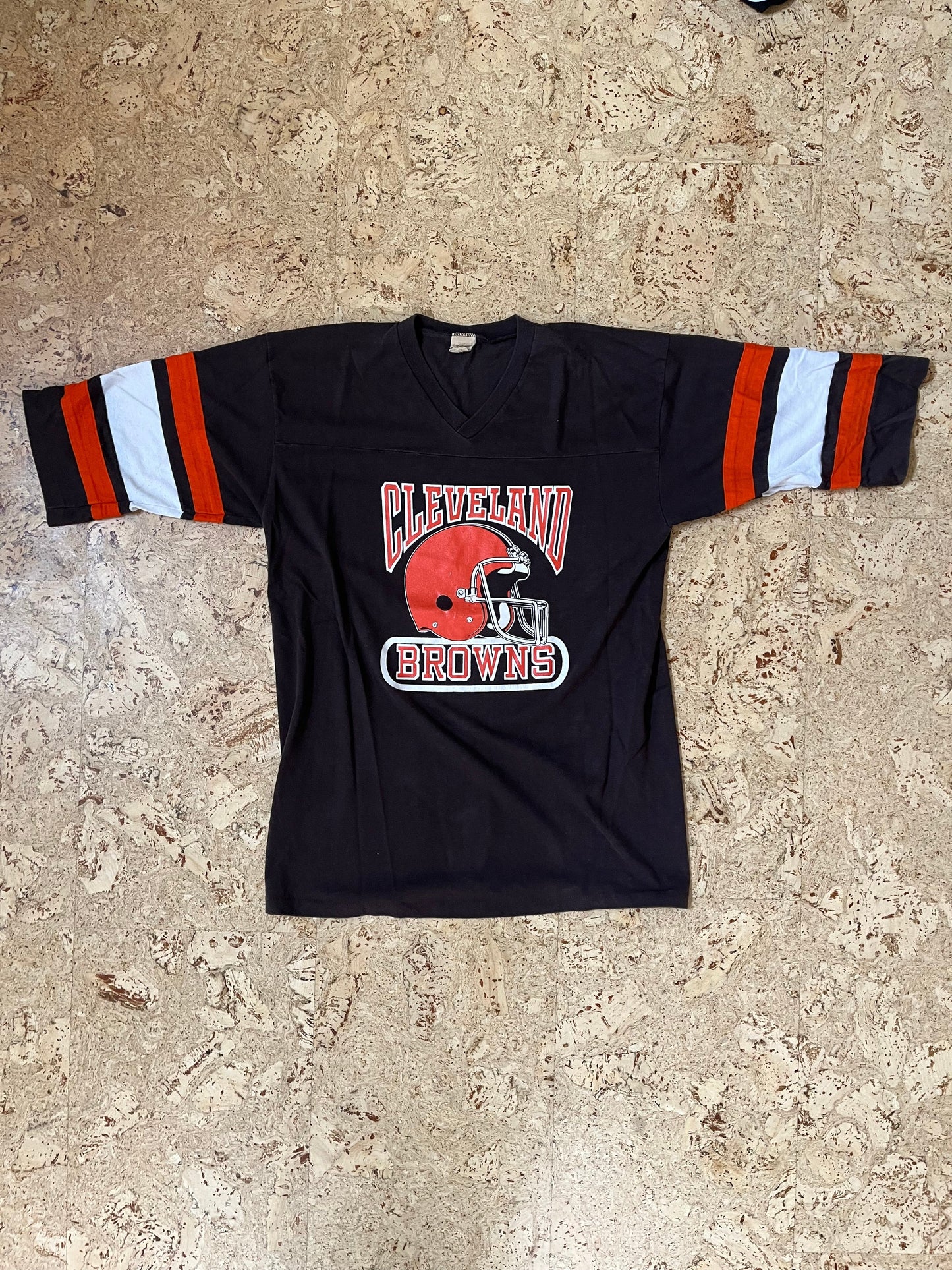 Vintage 80s Logo 7 Cleveland Browns Single Stitched Jersey T-Shirt