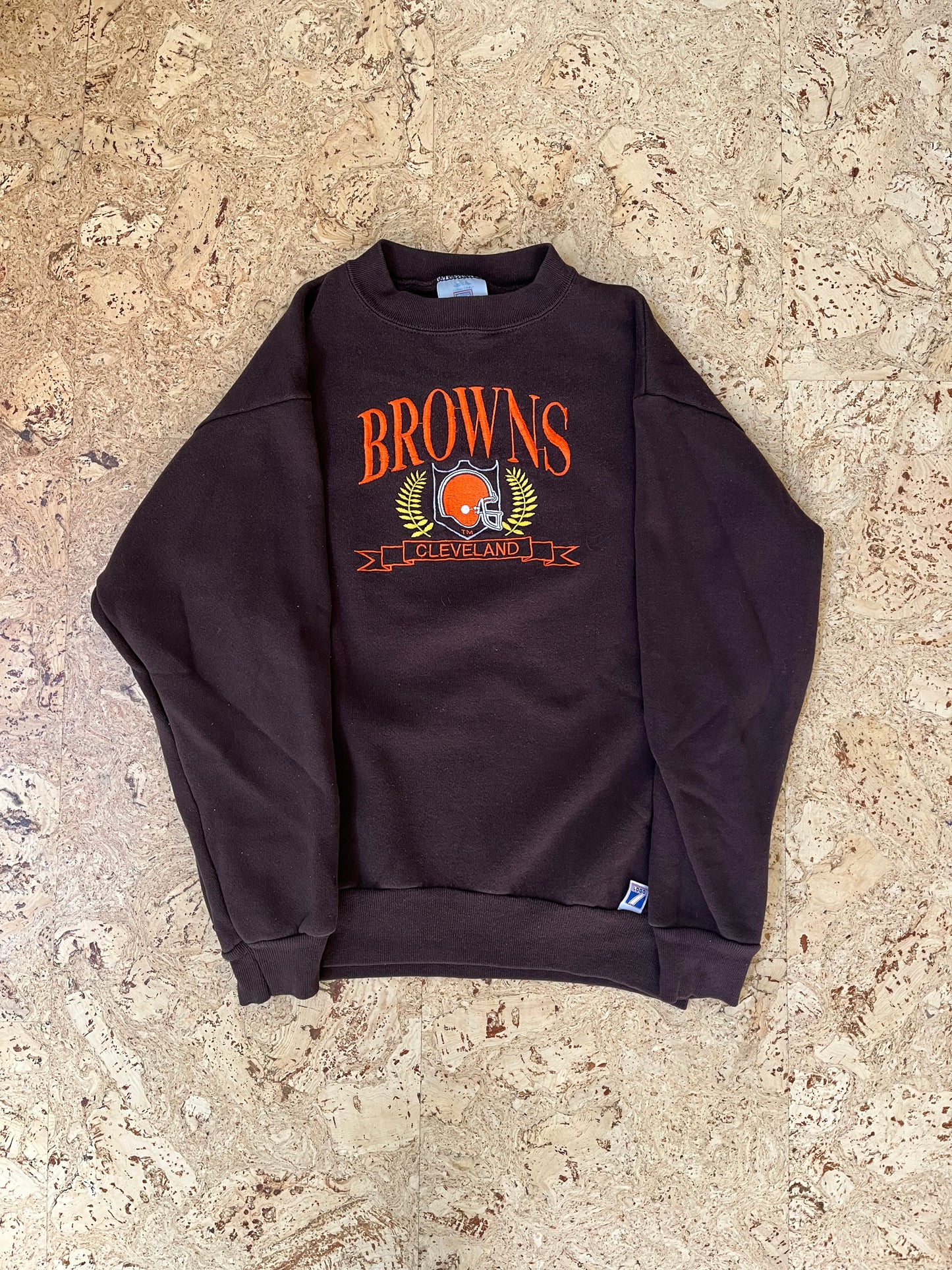 1990s Logo 7 Cleveland Browns Embroidered Crewneck
