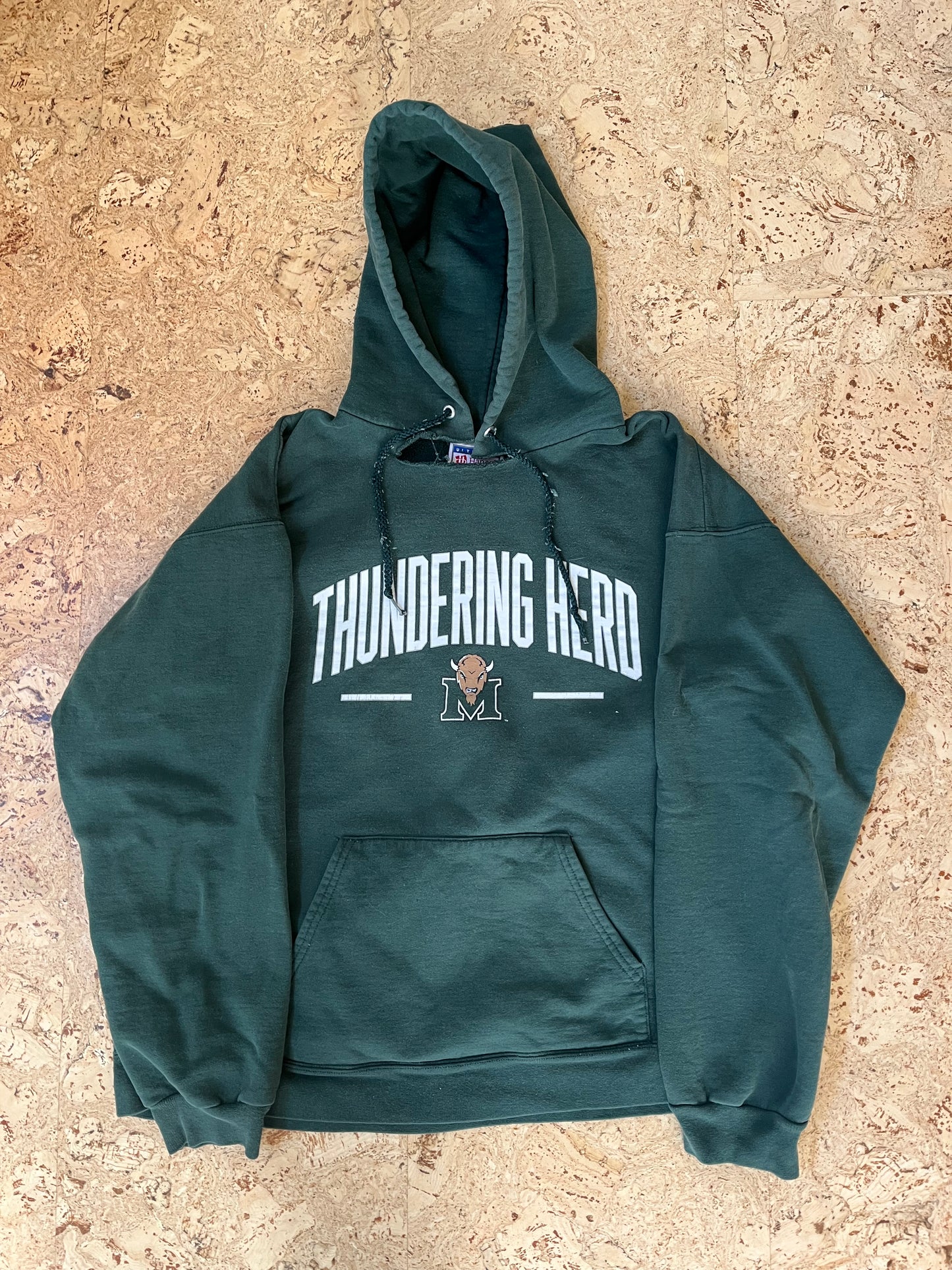 1990s Hanes Thundering Herd Hoodie Slashed