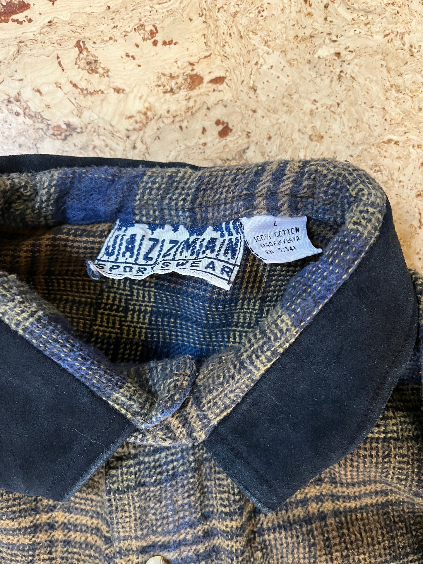 Vintage Suede Collar Jazzman Sportswear Flannel